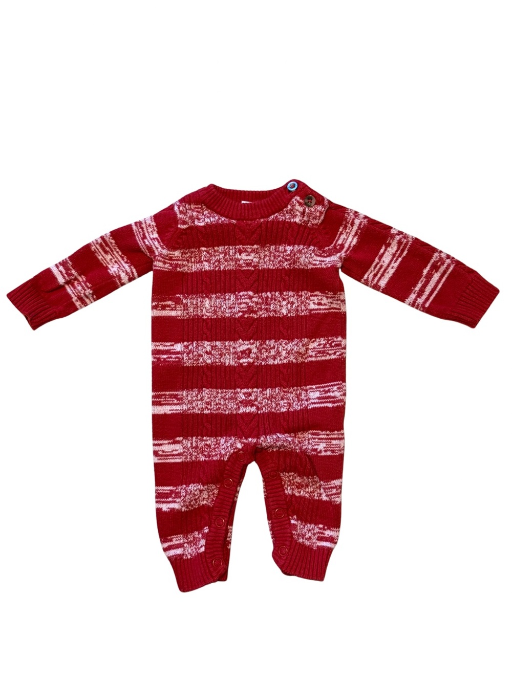 Cat & Jack Red and White Striped Knit Footie